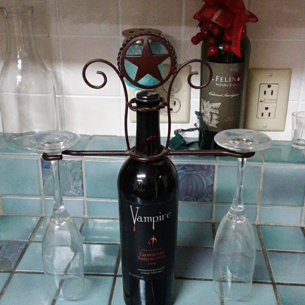 Wine Bottle Topper/Wine Glass Holder
